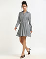 Tommy Hilfiger Viscose Spread Collar A-Line Dress