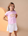 U.S. Polo Assn. Kids Girls Cotton Textured Foil T-Shirt