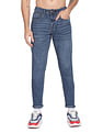 Flying Machine Stone Wash Slash Slim Tapered Fit Jeans