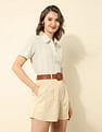 U.S. Polo Assn. Women Schiffli Regular Fit Polo Shirt