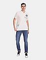 U.S. Polo Assn. Denim Co. White Printed Pique Polo Shirt