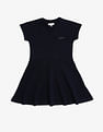 Tommy Hilfiger Kids Girls Cotton Crew Neck A-Line Dress