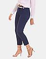 Tommy Hilfiger Women Blue Cotton Stretch Dobby Pants