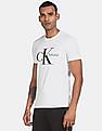 Calvin Klein Men White Slim Fit Punjab Monogram Print T-Shirt