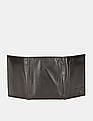 U.S. Polo Assn. Men Black Tri-Fold Brand Embossed Leather Wallet