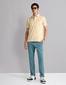 AD by Arvind Heathered Slim Fit Polo Shirt