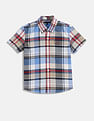 Tommy Hilfiger Kids Boys Checked Regular-Fit Cotton Shirt