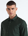 Flying Machine Solid Cotton Shirt