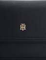 Tommy Hilfiger Solid Blue Pu Hand Bag