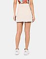 Aeropostale Women White Distressed Denim Skirt