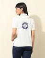 U.S. Polo Assn. Women Boxy Fit Brand Printed Polo Shirt