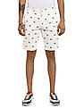 U.S. Polo Assn. Men White Mid Rise Logo Print Shorts