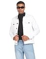 Flying Machine Spread Collar Solid Denim Jacket