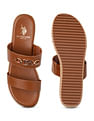U.S. Polo Assn. Women Open Toe Elettra Wedge Sandals