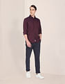 U.S. Polo Assn. Self Design Oxford Premium Cotton Casual Shirt
