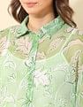 U.S. Polo Assn. Women Relaxed Fit Chiffon Sheer Shirt