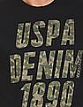 U.S. Polo Assn. Denim Co. Men Black Brand Print Cotton T-Shirt