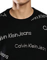 Calvin Klein Men Black All Over Institutional Logo Sweater