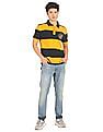 U.S. Polo Assn. Denim Co. Chambray Collar Striped Polo Shirt