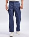 Calvin Klein Jeans Relaxed-Fit Solid Mid Rise Trousers