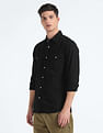 Flying Machine Patch Pocket Solid Shirt