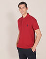 U.S. Polo Assn. Ribbed Collar Solid Polo Shirt