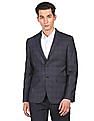 Tommy Hilfiger Men Navy Tailored Regular Fit Check Formal Blazer