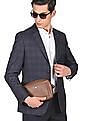 Tommy Hilfiger Men Navy Tailored Regular Fit Check Formal Blazer