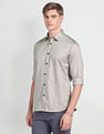 Flying Machine Geometric Print Twill Shirt