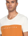 Flying Machine Crew Neck Colour Block Cotton T-Shirt