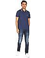 Aeropostale Men Dark Blue Skinny Fit Stone Wash Jeans