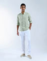 Flying Machine Slim Fit Textured Color Of Home Shirt