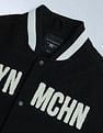Flying Machine Appliqued Pattern Relaxed Fit Varsity Jacket