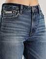 Calvin Klein Jeans Mid-Wash Straight-Fit High Rise Jeans