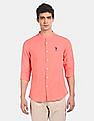 U.S. Polo Assn. Mandarin Collar Solid Casual Shirt