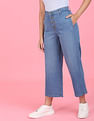 Flying Machine Women High Rise Wide Leg Cropped Jeans