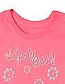 U.S. Polo Assn. Kids Girls Pink Crew Neck Graphic Print T-Shirt