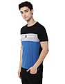 AD by Arvind Crew Neck Colour Block Cotton T-Shirt