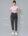 Flying Machine Women High Rise Mom Fit Cropped Jeans
