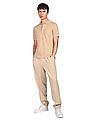 Calvin Klein Men Beige Cotton Stretch Tipped Pique Polo Shirt