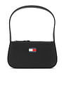 Tommy Hilfiger Solid Black Pu Shoulder Bag