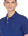 Arrow Sports Ribbed Collar Solid Cotton Polo Shirt