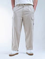 Flying Machine Cobain Loose Fit Pleated Front Cargos