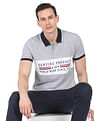 AD by Arvind Cotton Colour Block Polo Shirt