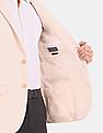 USPA Tailored Men Beige Slim Fit Solid Formal Blazer