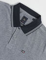 Arrow Sports Patterned Collar Heathered Polo Shirt
