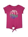 U.S. Polo Assn. Kids Girls Tie Up Cotton T-Shirt