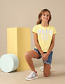 U.S. Polo Assn. Kids Girls Foil Print Relaxed Fit T-Shirt