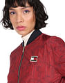 Tommy Hilfiger Men Red And Navy Reversible Polyester Bomber Jacket