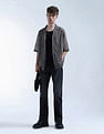 Flying Machine Oversized Fit Self Design Chevron Shirt